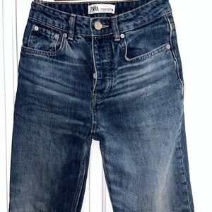 Zara Women's Dark Blue Boot Cut Jeans